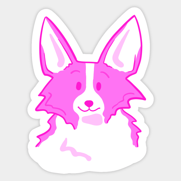 Super Cute Pink Corgi Face! Sticker by KelseyLovelle